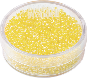 Böhmische Rocailles Glasperlen Farbeinzug zitronengelb Ø 2,5mm 17g/Dose