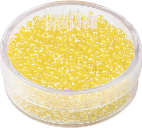 Böhmische Rocailles Glasperlen Farbeinzug zitronengelb Ø 2,5mm 17g/Dose