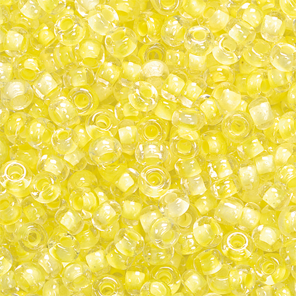 Böhmische Rocailles Glasperlen Farbeinzug zitronengelb Ø 2,5mm 17g/Dose