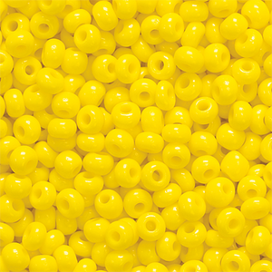 Böhmische Rocailles Glasperlen opak gelb Ø 2,5mm 17g/Dose