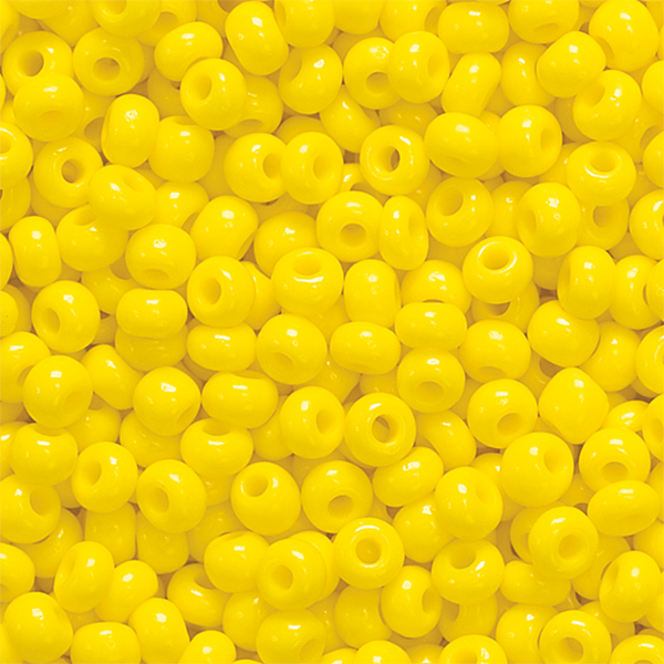 Böhmische Rocailles Glasperlen opak gelb Ø 2,5mm 17g/Dose