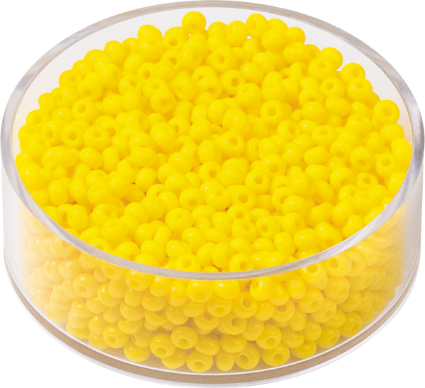 Böhmische Rocailles Glasperlen opak gelb Ø 2,5mm 17g/Dose
