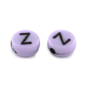 Buchstabenperlen-Mix rund pastell 7x3,5mm 150 Stück