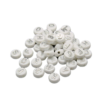 Buchstabenperlen - Mix weiß/gold 10x6mm 200 Stück