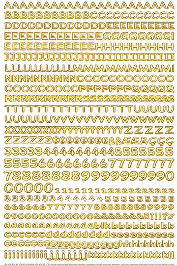 Sticker Buchstaben-Set metallic 5mm