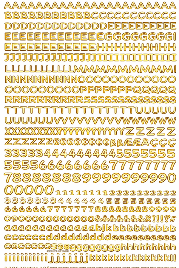 Sticker Buchstaben-Set metallic 5mm