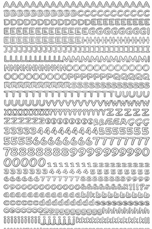 Sticker Buchstaben-Set metallic 5mm