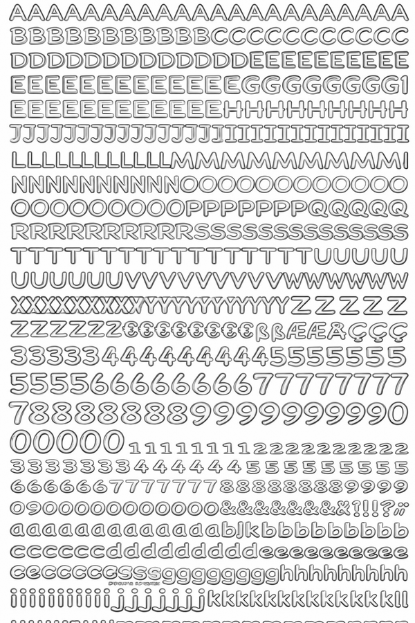 Sticker Buchstaben-Set metallic 5mm