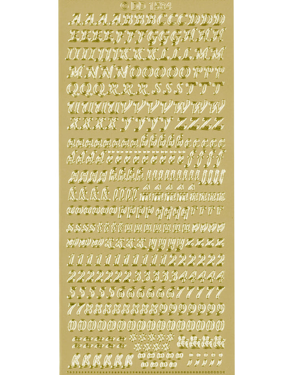 Konturensticker Kleinbuchstaben Alphabet Combi ABC elegant 10x23cm 1 Bogen