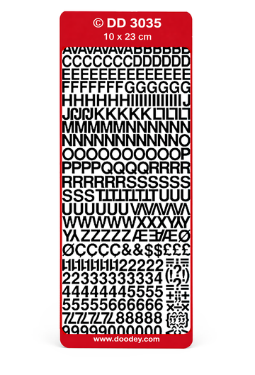 Konturensticker Buchstaben Schrift Helvetica 10x23cm 1 Bogen