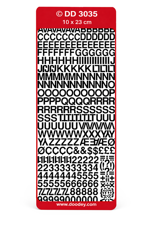 Konturensticker Buchstaben Schrift Helvetica 10x23cm 1 Bogen