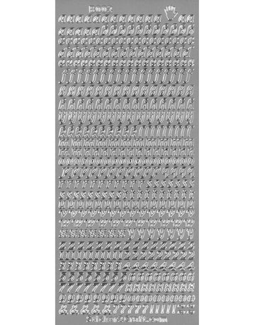 Konturensticker Shiny Outline Alphabet Kleinbuchstaben Zahlen 10x23cm Bogen