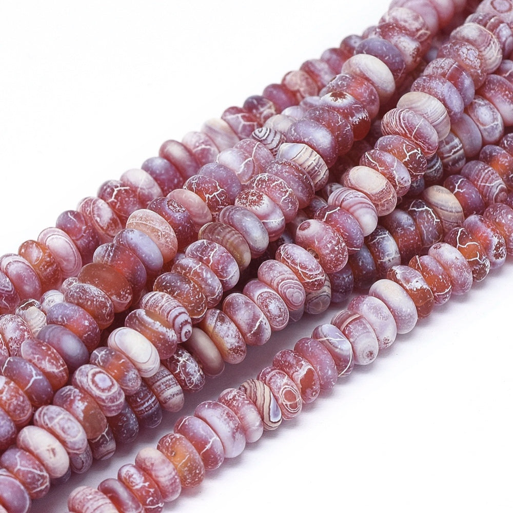 Achat Rondellperlen-Strang 6~6.5x2.5~3 mm 37,5cm (ca. 125~144 Stk)