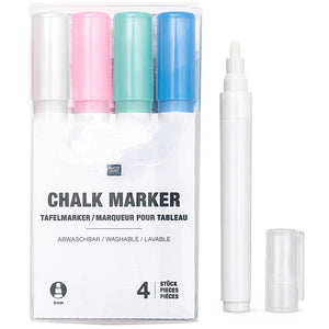 Chalk Marker SET Tafelmarker Kreidestifte pastell 3mm 4 Stück