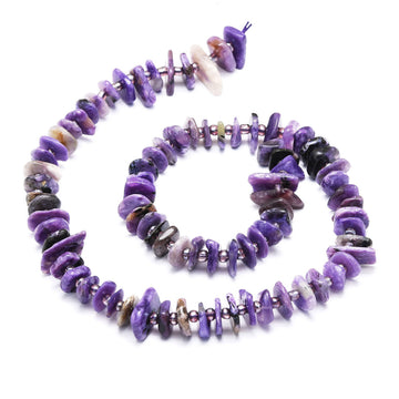 Charoit Perlen-Nuggets 7~12x9~15x1,5~4,5mm 1 Strang 38cm/ 83 Stück
