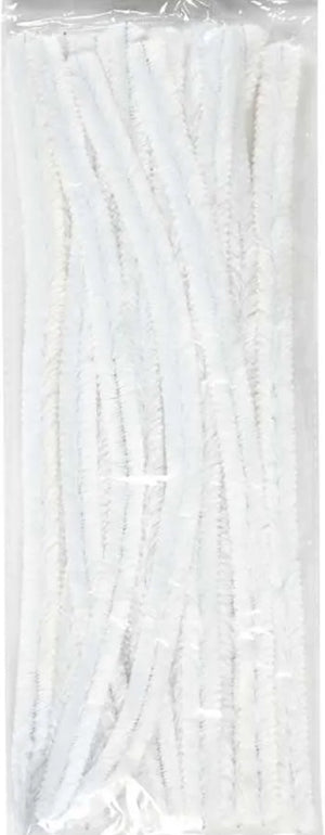 Chenilledraht weiß sehr flauschig ø 12 mm 30cm 8 Stück