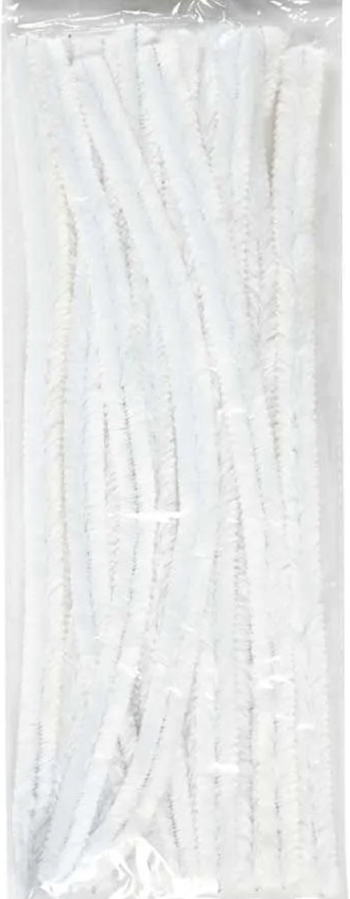 Chenilledraht weiß sehr flauschig ø 12 mm 30cm 8 Stück