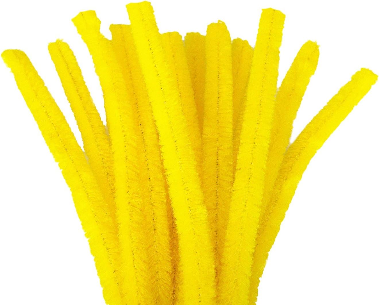 Chenilledraht gelb sehr flauschig ø 12 mm 30cm 8 Stück