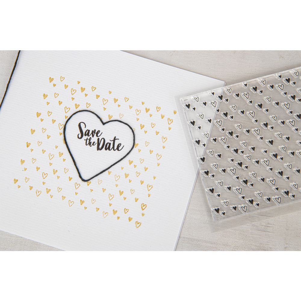 Silikonstempel Hintergrund Herzen Clear Stamps 102,5x97mm