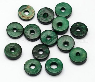 Kokosscheiben gefärbt grün/petrol 12mm 20 Stück/Dose