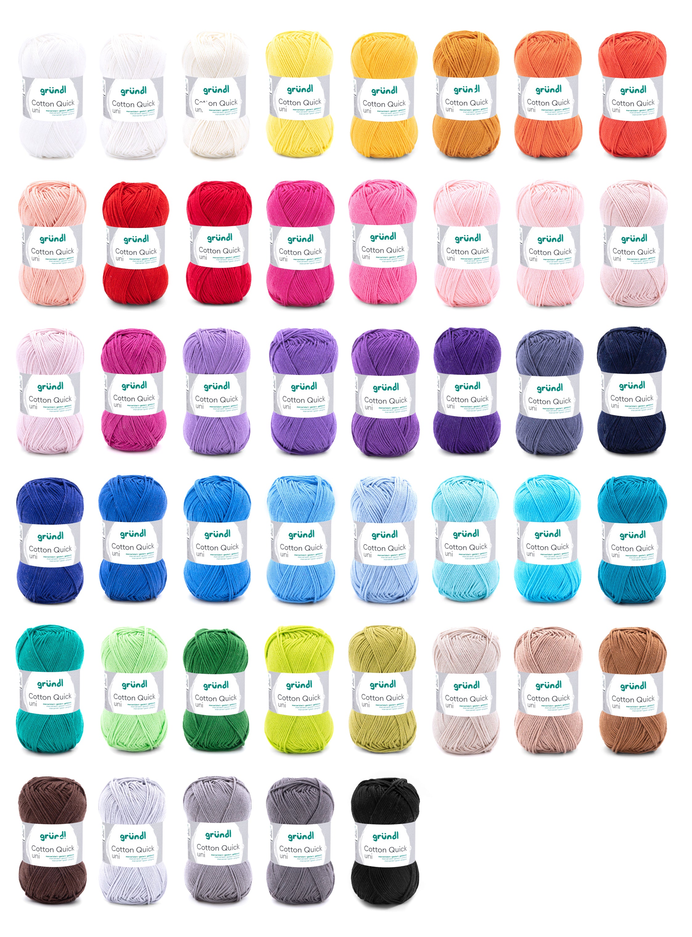 Cotton Quick Uni Baumwollgarn mercerisiert gasiert gekämmt 50g / 125m