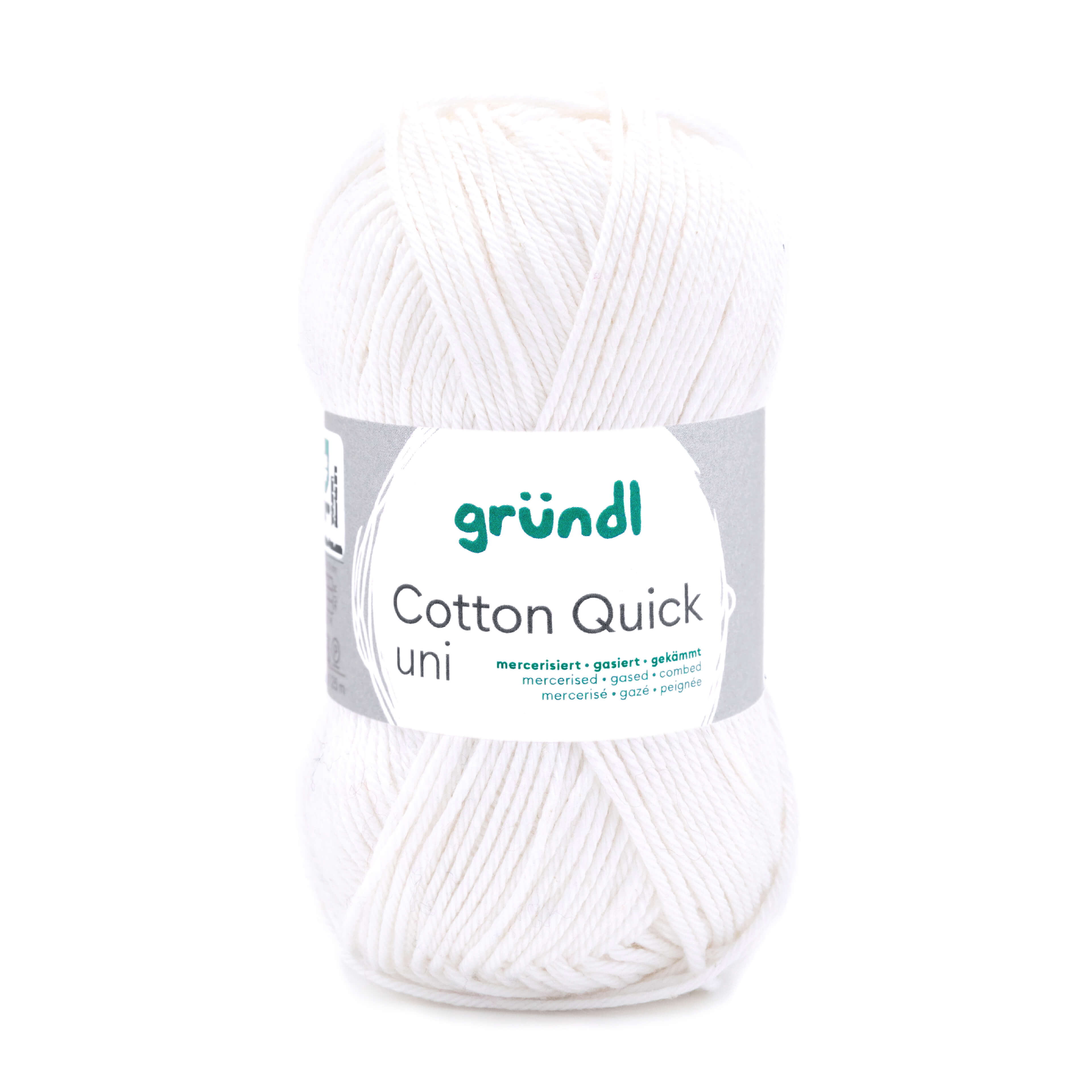 Cotton Quick Uni Baumwollgarn mercerisiert gasiert gekämmt 50g / 125m