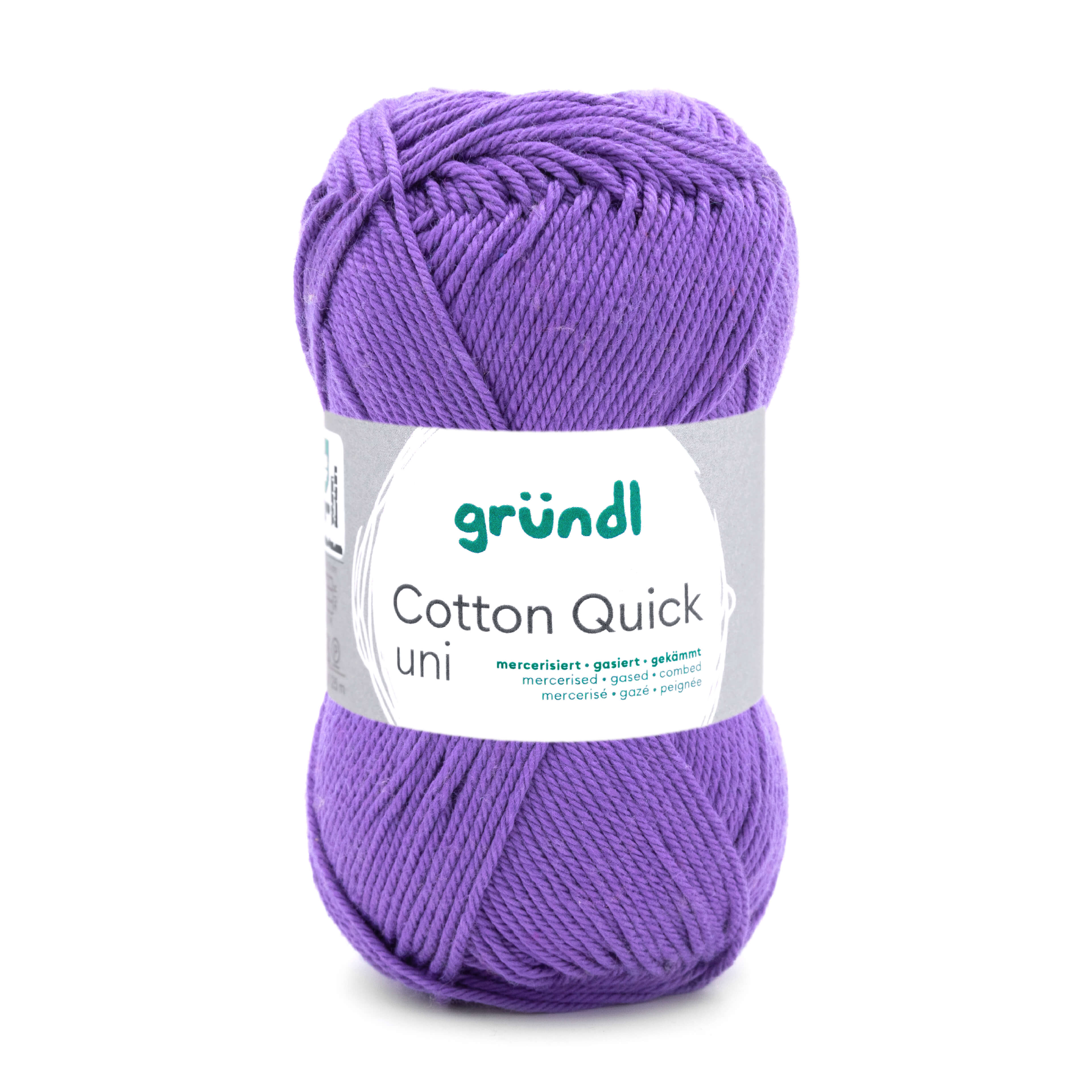 Cotton Quick Uni Baumwollgarn mercerisiert gasiert gekämmt 50g / 125m