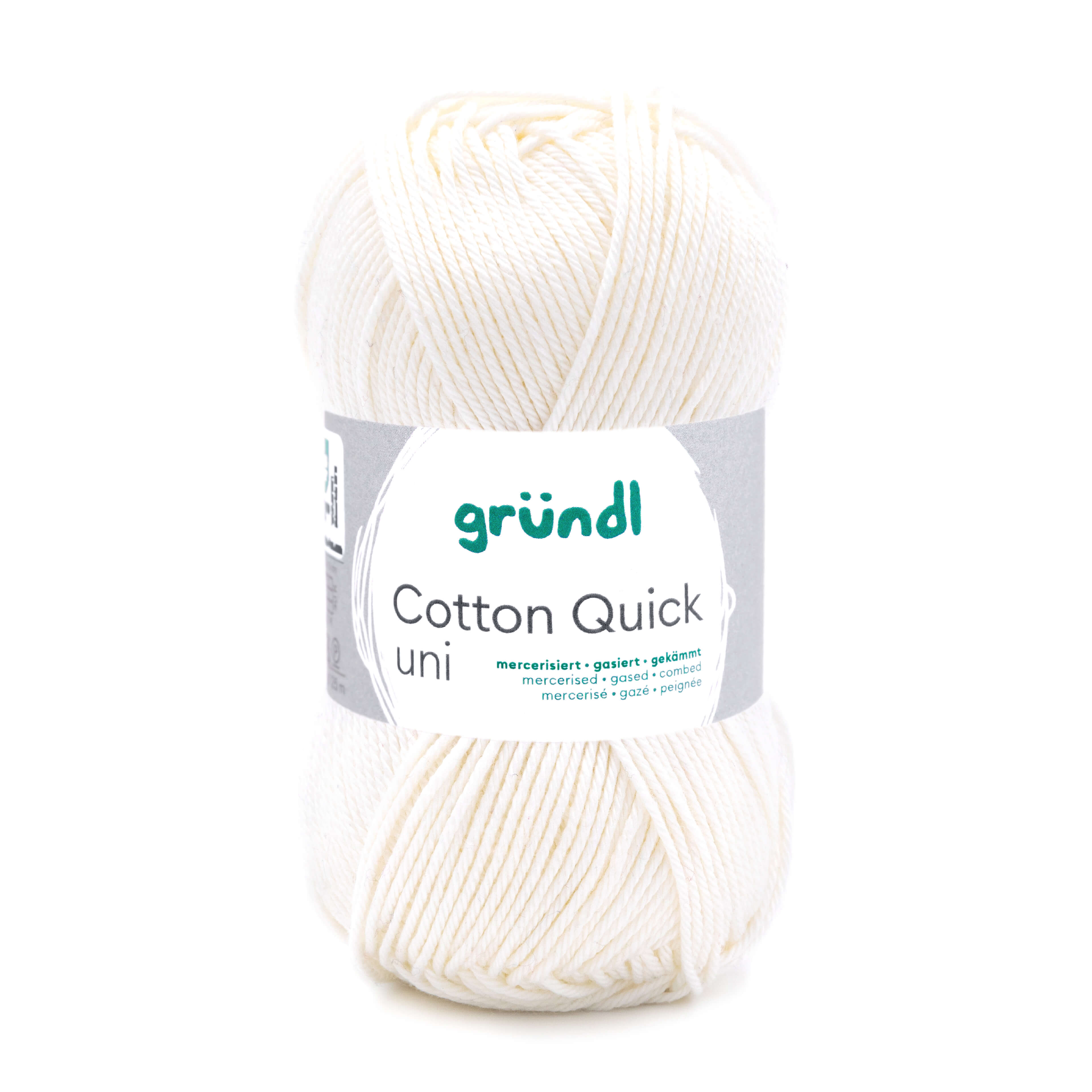 Cotton Quick Uni Baumwollgarn mercerisiert gasiert gekämmt 50g / 125m
