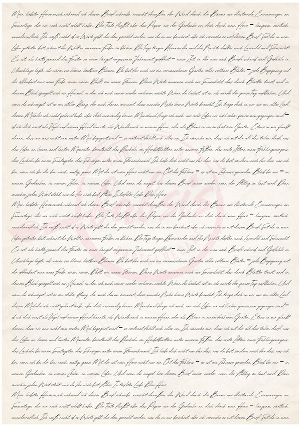 Decoupagepapier - Der Liebesbrief nostalgische Schrift Hintergrund A4 1 Bogen