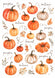 Reispapier Decoupage Kürbis Mix Orange A4 25-30 g/m² 1 Bogen
