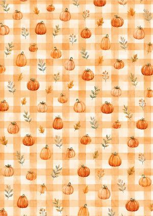 Reispapier Decoupage Kürbis-Karo orange A4 25-30 g/m² 1 Bogen