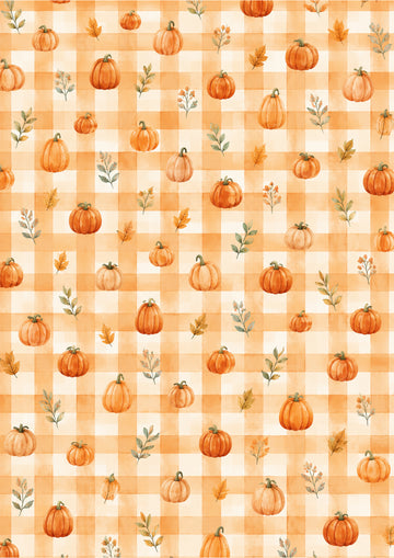 Reispapier Decoupage Kürbis-Karo orange A4 25-30 g/m² 1 Bogen