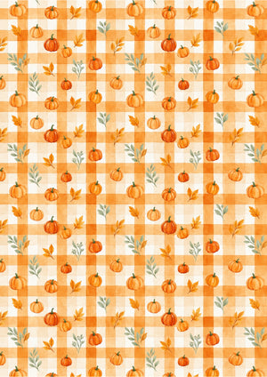 Reispapier Decoupage Kürbis-Karo A4 25-30 g/m² 1 Bogen