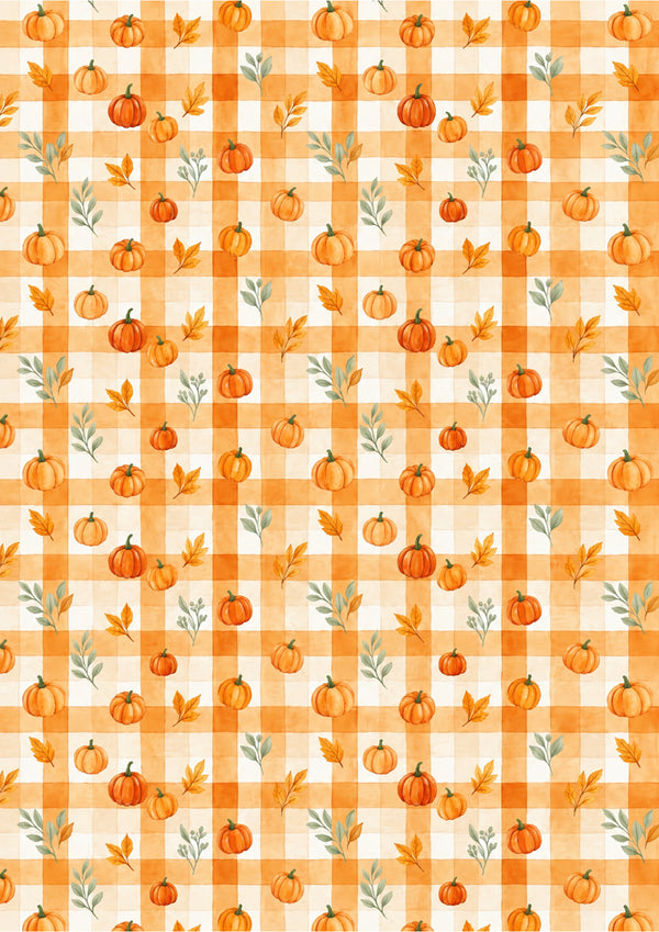 Reispapier Decoupage Kürbis-Karo A4 25-30 g/m² 1 Bogen