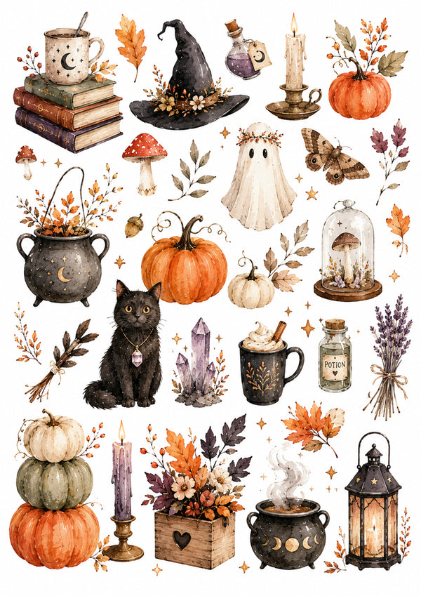 Reispapier Decoupage Witchy Autumn A4 25-30 g/m² 1 Bogen