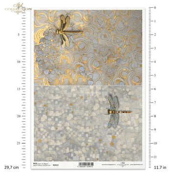 Reispapier Klimt Libellen Art Nouveau A4 30-35g/m² 1 Bogen