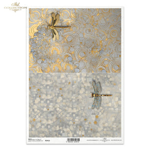 Reispapier Klimt Libellen Art Nouveau A4 30-35g/m² 1 Bogen