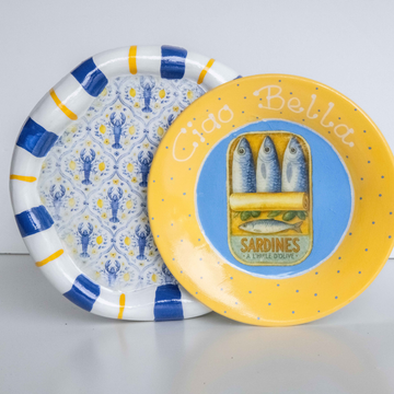 Reispapier Decoupage blauer Hummer Hintergrund Pattern A4 25-30g/m² 1 Bogen