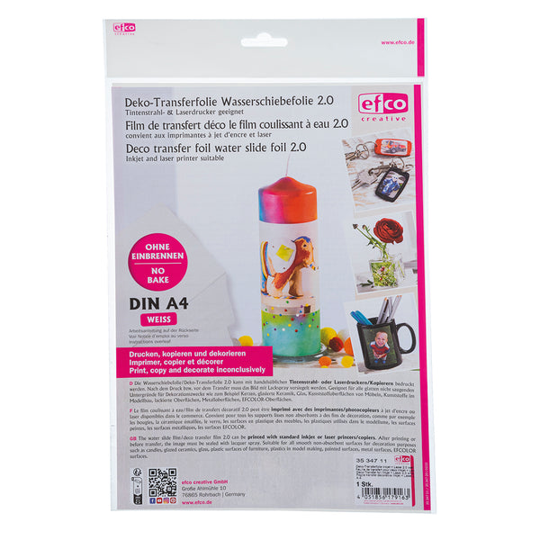 Deko-Transferfolie 2.0 Tintenstrahl- & Laserdrucker A4 weiß 1 Bogen