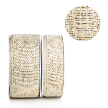 Dekoband Glitter natur gold 10m