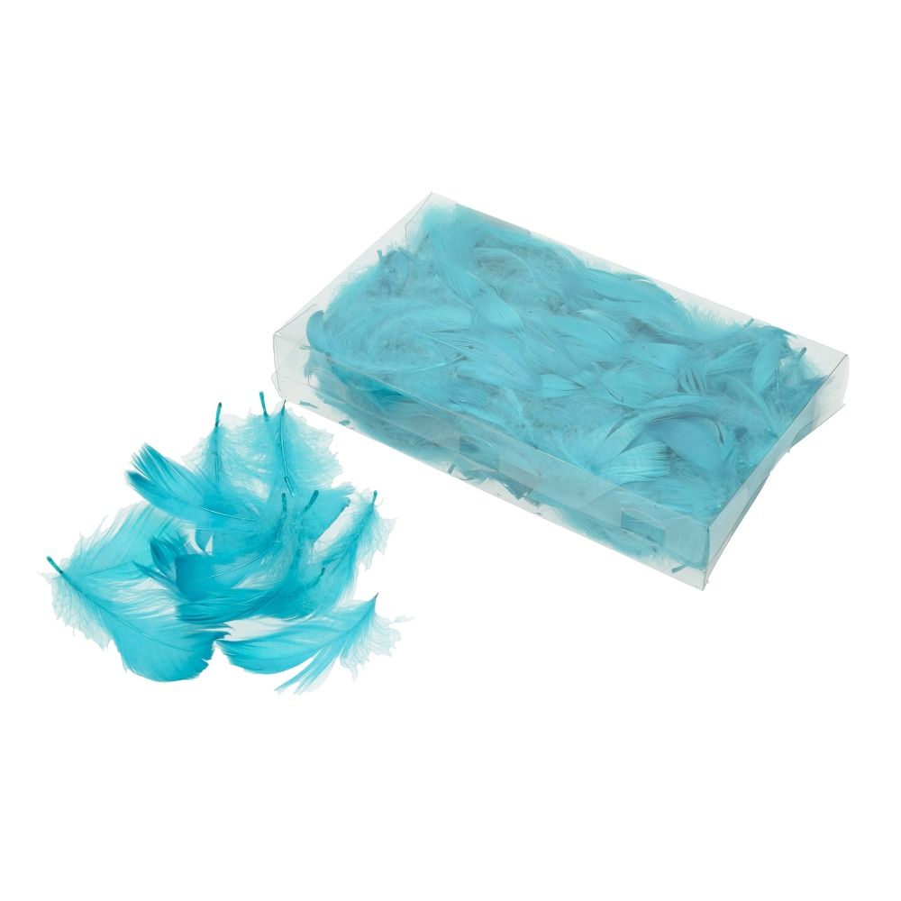 Deko-Federn Klarsichtbox ~ 90 mm 15g ~ 270 Stück