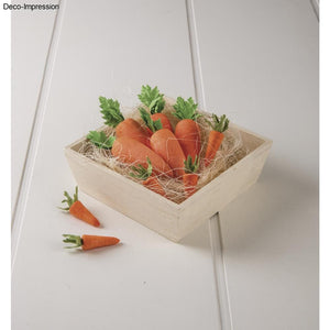 Miniatur Karotte aus Watte orange grün 30mm 7 Stück/Pkg