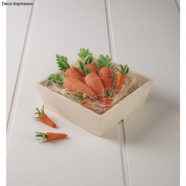 Miniatur Karotte aus Watte orange grün 30mm 7 Stück/Pkg
