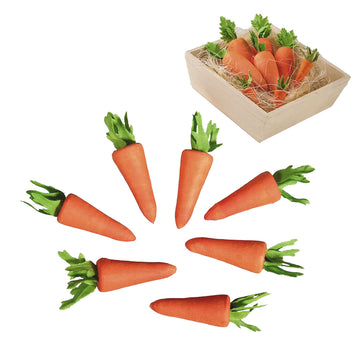 Miniatur Karotte aus Watte orange grün 30mm 7 Stück/Pkg