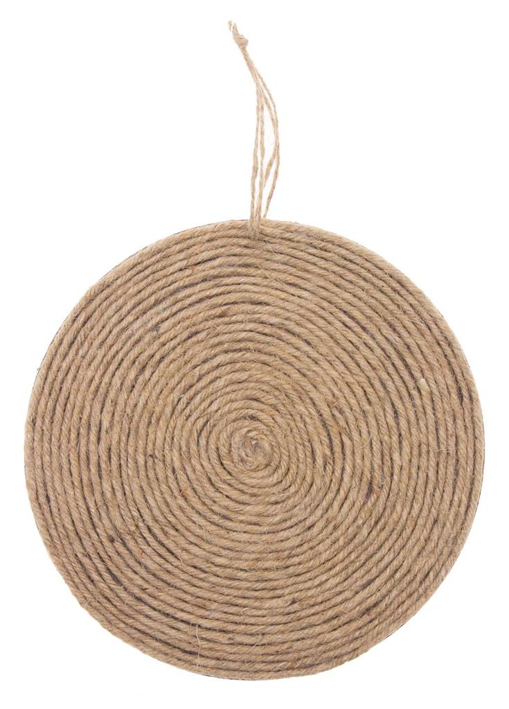 Massiver Kreis aus Holz und Jute 21,8x1cm