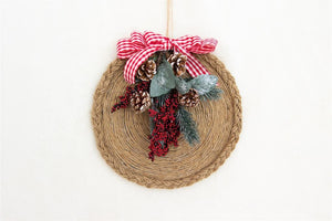 Massiver Kreis aus Holz und Jute 21,8x1cm