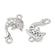 Delfin-Zwischenteil Connector Charm mit Zirkonia 15,5x9,5mm 1 Stück
