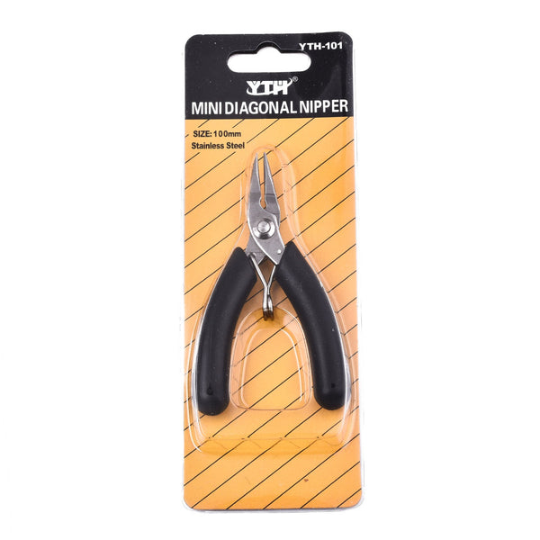 Mini-Diagonalzange aus Edelstahl Spitzzange 10x5,2x1,3cm schwarz