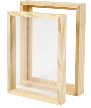 Doppelrahmen zum Papierschöpfen aus Holz A5 Größe 25x19x3cm
