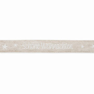 Schmuckband mit Draht natur Schöne Weihnachten, 25mm, 1 Rolle/15m